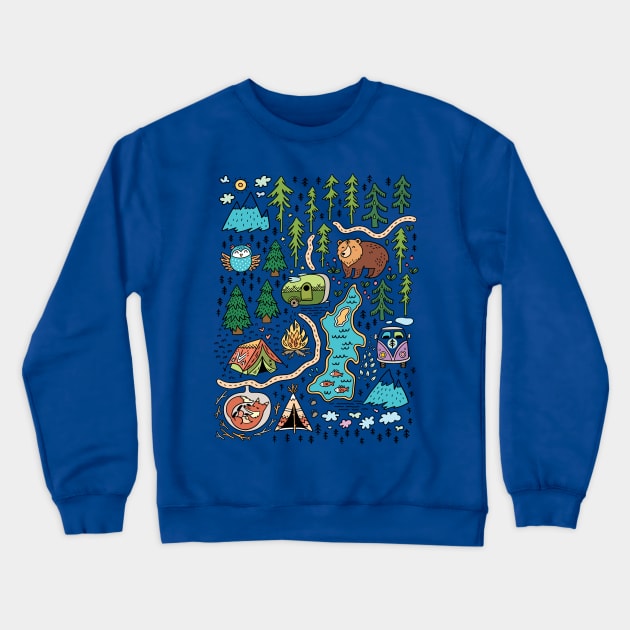 Camping Crewneck Sweatshirt by PenguinHouse